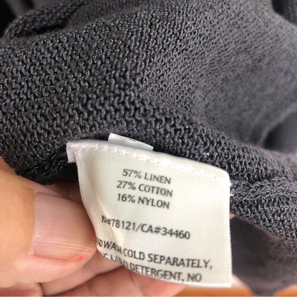 Eileen Fisher Soft Black Open Front Cardigan Large - Picture 4 of 7